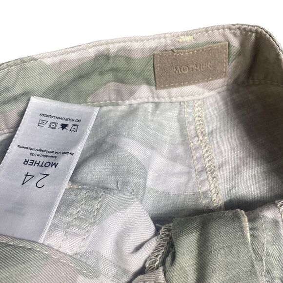 MOTHER the shaker crop desert print fray camo stripe pants 24 - Picture 9 of 11